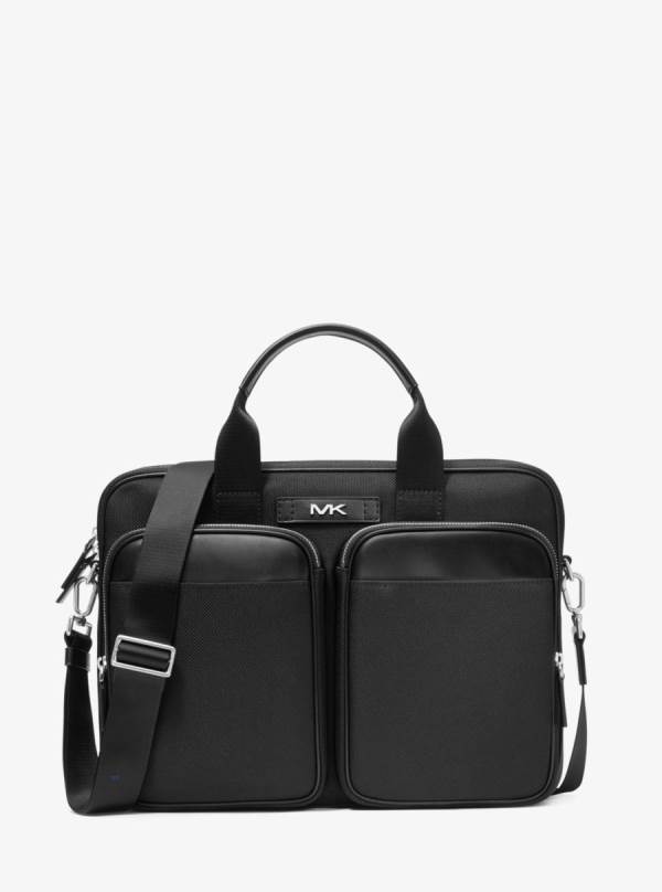 Panske Aktovky Michael Kors Kent Sport Canvas Čierne - Tasky Michael Kors Slevy | VFXAL-7685
